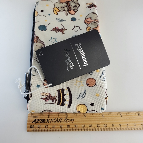Loungefly Disney Dumbo & Timothy Q. Mouse  Cosmetic Bag 8" x 4" NWT Pencil Case - Picture 6 of 7